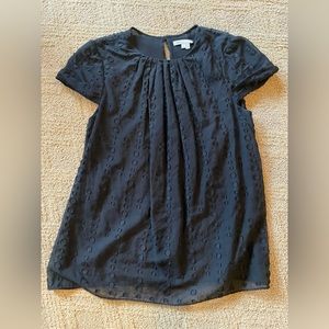 Vince lined Patterned Black Short Sleeve Cotton/Silk Top Very Good Condition